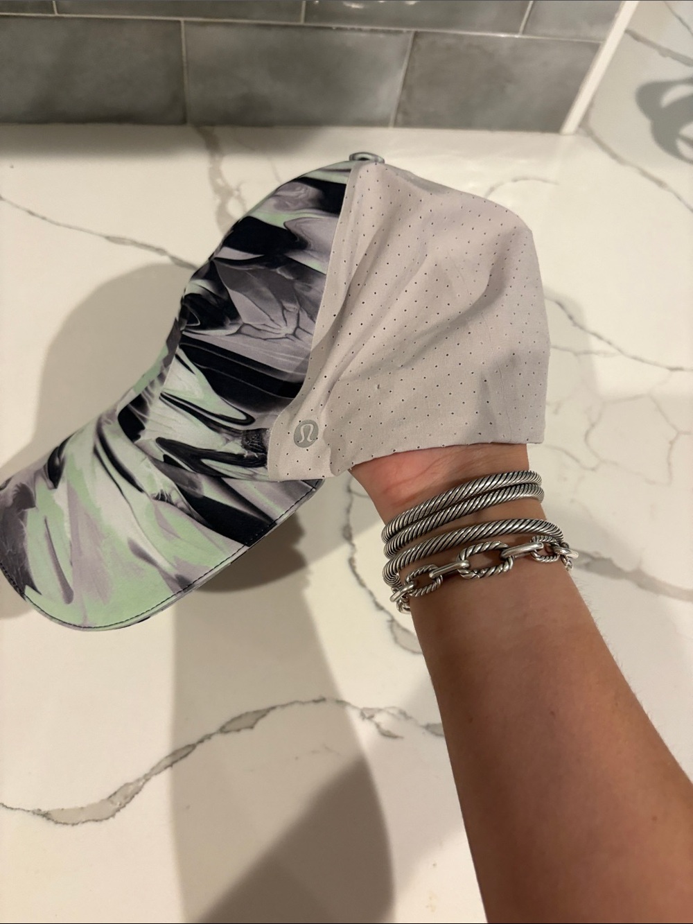 lululemon athletica Floral-Print Visor in Mint, Black & White